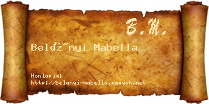 Belányi Mabella névjegykártya